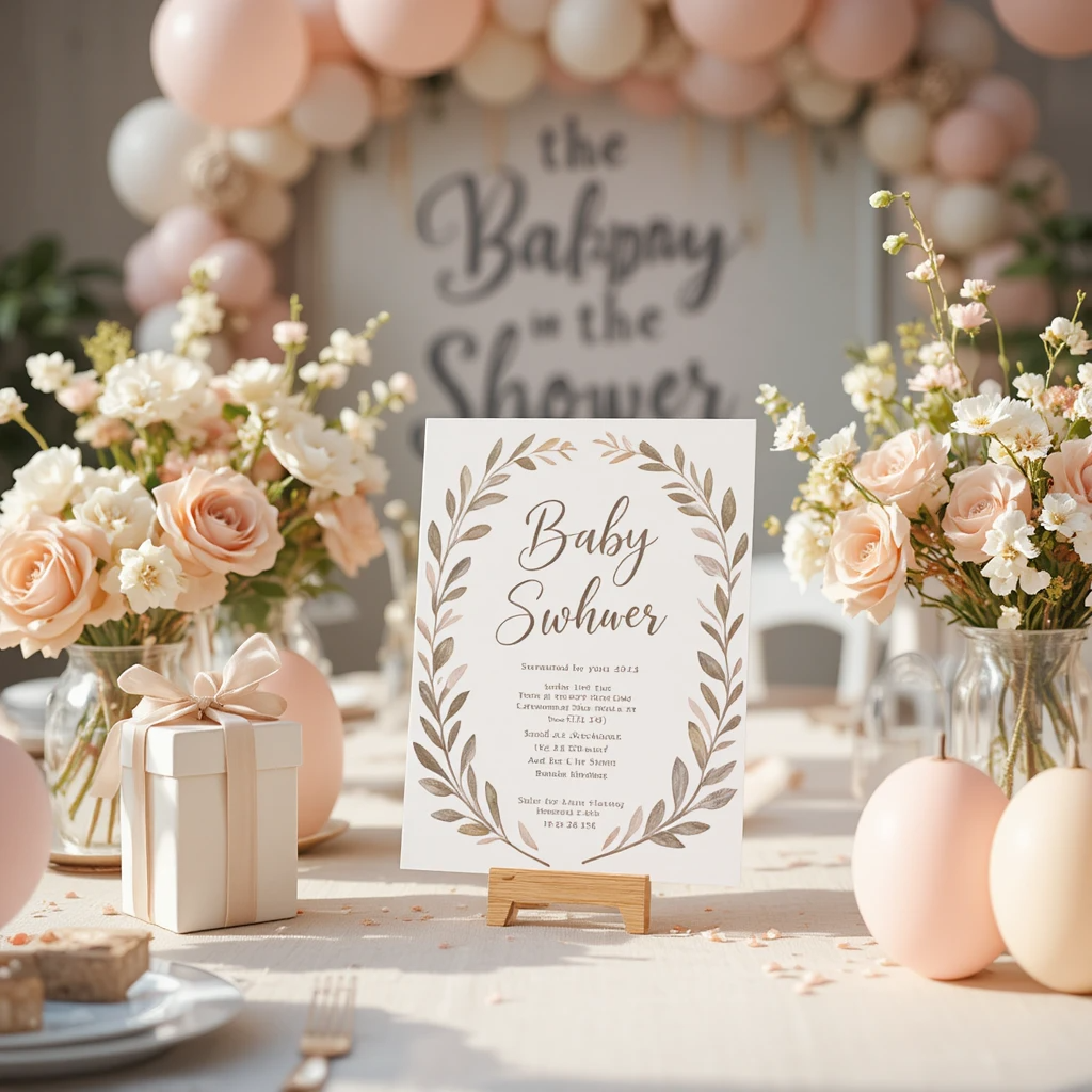 Baby Shower Invitation/Printable & Digital Template | Neutral Botanical Design