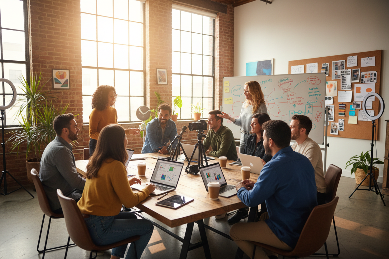 Content Creators discussing strategies 