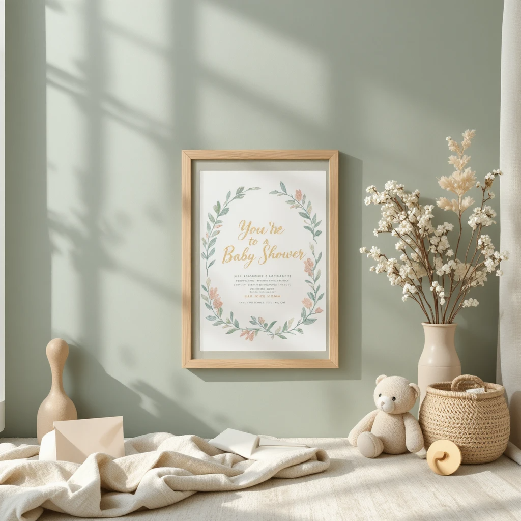Baby Shower Invitation/Printable & Digital Template | Neutral Botanical Design